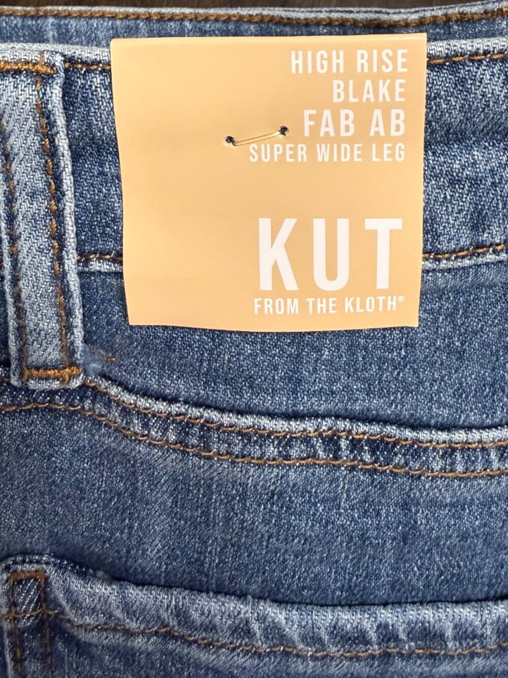 KUT from the Kloth Blake Fab Ab Super Wide Leg Jeans Size 10 NWT - Picture 4 of 4